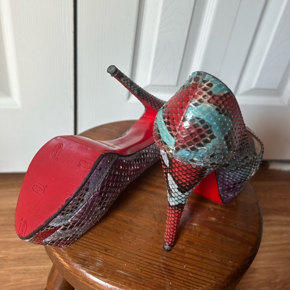 Christian Louboutin Lady Peep Python 150 Multi Water Snake Pump - Picture 4 of 5